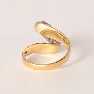 Vintage 18K Gold 0.50 Carats Diamond Pave Bypass Ring Band