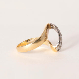 Vintage 18K Gold 0.50 Carats Diamond Pave Bypass Ring Band