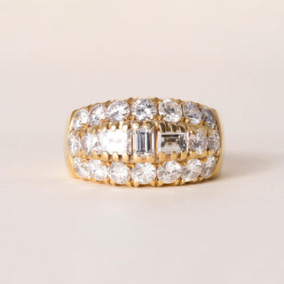 Vintage Italian 18K 2.60 Carats Mixed Cut Diamond Band Ring