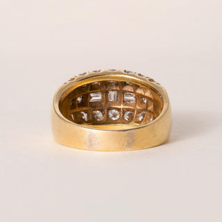 Vintage Italian 18K 2.60 Carats Mixed Cut Diamond Band Ring