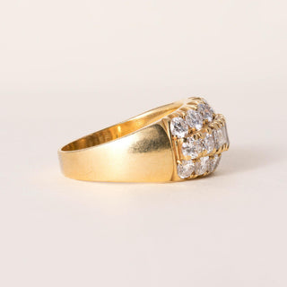 Vintage Italian 18K 2.60 Carats Mixed Cut Diamond Band Ring