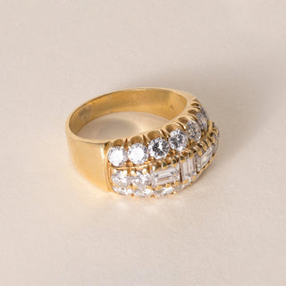 Vintage Italian 18K 2.60 Carats Mixed Cut Diamond Band Ring