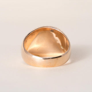 Vintage 14K Gold Onyx Cushion Dome Nugget Signet Ring Band