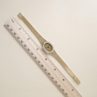 Vintage 14K Gold Mathey Tissot Ladies Diamond Cocktail Watch