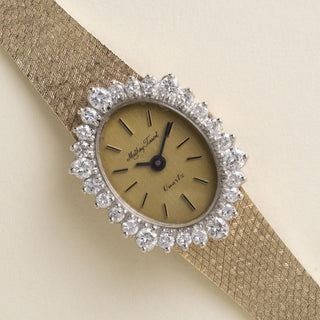 Vintage 14K Gold Mathey Tissot Ladies Diamond Cocktail Watch