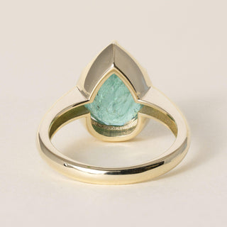 Vintage 18K Yellow Gold 5.01 Carat Paraiba Pear Shape GIA Solitaire Ring