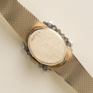 Vintage 14K Gold Mathey Tissot Ladies Diamond Cocktail Watch