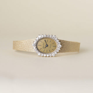 Vintage 14K Gold Mathey Tissot Ladies Diamond Cocktail Watch