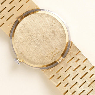 Piaget 9706 A6 Lapis Lazuli Dial Diamond Bezel 18k Gold Ladies Cocktail Watch