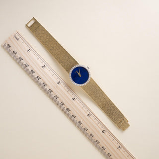 Piaget 9706 A6 Lapis Lazuli Dial Diamond Bezel 18k Gold Ladies Cocktail Watch