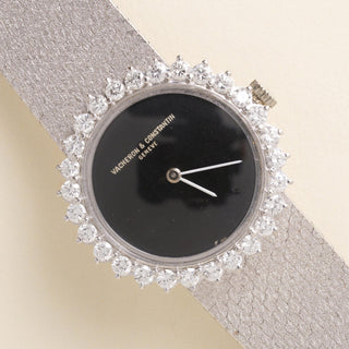 Vintage Vacheron Constantin 18-Karat Gold Diamond Bezel Lady Watch Circa 1995