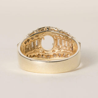 Vintage Semi-Mount 14K Gold 0.75 Carats Baguettes and Round Diamonds