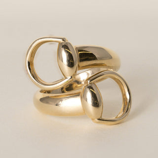 Estate Gucci Horsebit Contrairie 18K Yellow Gold Wrap Ring