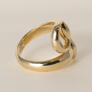 Estate Gucci Horsebit Contrairie 18K Yellow Gold Wrap Ring