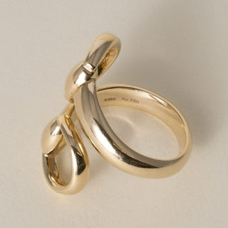 Estate Gucci Horsebit Contrairie 18K Yellow Gold Wrap Ring