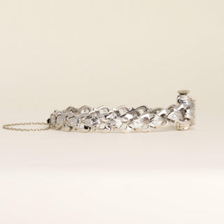 Vintage 1950s 14K White Gold Hamilton Diamond Cocktail Bracelet Watch