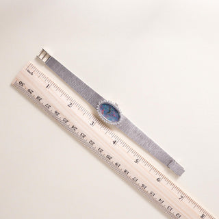 Vintage L.U.C Chopard Oval Opal Dial and Diamond Ladies 18K Gold Cocktail Watch