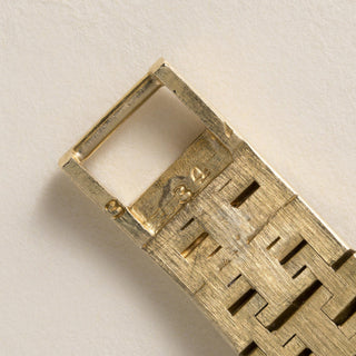 Vintage 1960s Piaget 18K Gold Square Champagne Dial Back Wind Bracelet Watch