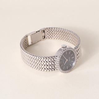 Vintage Rolex Orchid ladies Blue Face Diamond Cocktail Watch 18K Gold
