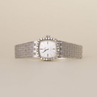 Vintage Omega Geneve 18K Gold Diamonds Cocktail Ladies' Wristwatch