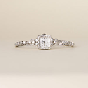 Vintage Lady Hamilton 1.25 Carats Diamonds Tonneau Shape Cocktail Watch 14K Gold