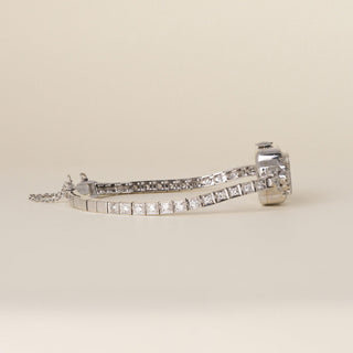 Vintage Lady Hamilton 1.25 Carats Diamonds Tonneau Shape Cocktail Watch 14K Gold