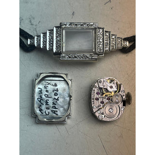 Vintage 1950's Hamilton Art Deco 14k Diamond Staircase Lady's Wristwatch