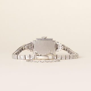 Art Deco Blancpain 1 carat Diamond Ladies Cocktail Watch 14K White Gold