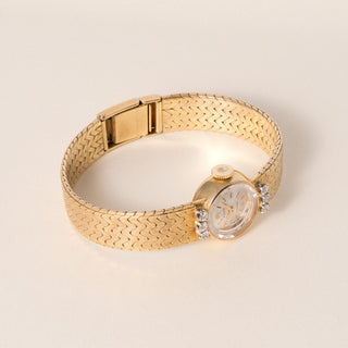 Vintage Rolex Precision Ladies Cocktail Diamond Wristwatch 18K Gold