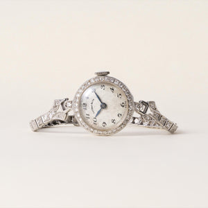 Vintage Tiffany & Co Ladies Cocktail Diamond 14K White Gold Watch