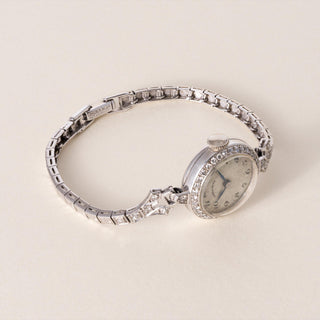 Vintage Tiffany & Co Ladies Cocktail Diamond 14K White Gold Watch