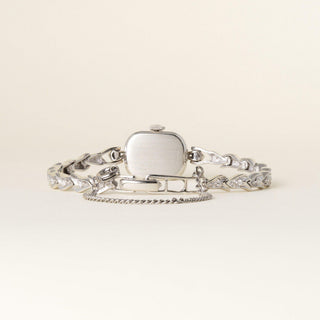 Art Deco Vintage 1960s Omega 14K White Gold 1 Carat Diamond Cocktail Watch