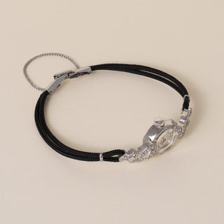 Vintage 1950s 14K White Gold Normandie Diamond Cocktail Watch