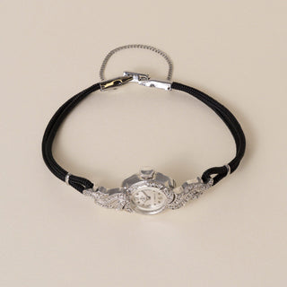 Vintage 1950s 14K White Gold Normandie Diamond Cocktail Watch