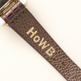 Vintage 1950s Hamilton Cocktail 14K Yellow Gold Manual Wind Lizard Strap Watch