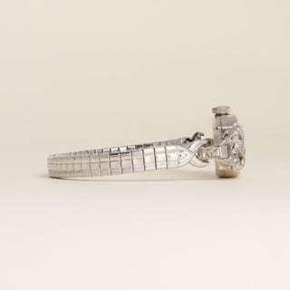 Vintage 1930s Hamilton 14K Gold Diamond Bezel Art Deco Ladies Cocktail Watch