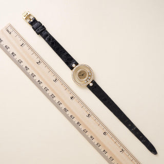 Vintage 1980s Chopard Happy Diamonds 18K Gold Diamond Bezel Watch
