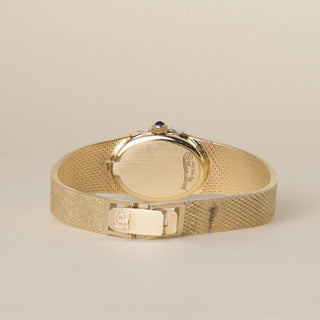 Vintage Lucien Piccard 14-Karat Yellow Gold Diamond Bezel Tiger Eye Watch