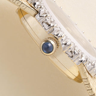 Vintage Lucien Piccard 14-Karat Yellow Gold Diamond Bezel Tiger Eye Watch