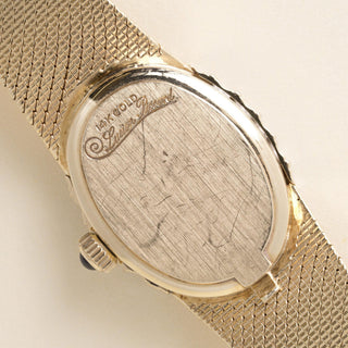 Vintage Lucien Piccard 14-Karat Yellow Gold Diamond Bezel Tiger Eye Watch