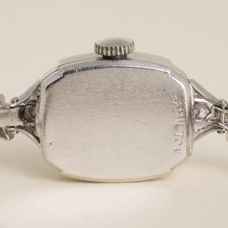 Vintage 1940s Hamilton Platinum and 14-Karat White Gold Diamond Cocktail Watch