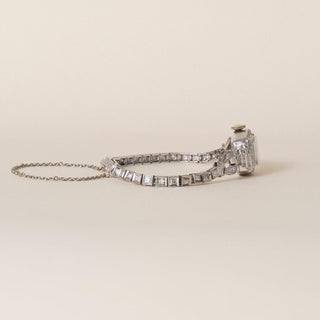 Art Deco 1930s Hamilton Platinum Diamond Tonneau Ladies Cocktail Bracelet Watch