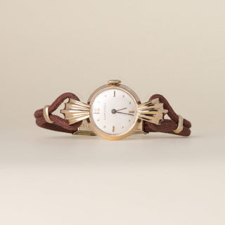 Vintage 1940s Longines 14k Rose Gold Circle Dial Ladies Cocktail Watch