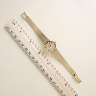 Vintage 1970s 14K Gold Rolex Oval Bezel Matte Finish Bracelet Ladies Watch