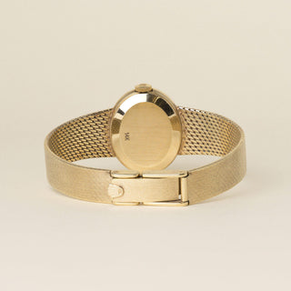 Vintage 1970s 14K Gold Rolex Oval Bezel Matte Finish Bracelet Ladies Watch
