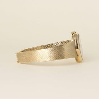 Vintage 1970s 14K Gold Rolex Oval Bezel Matte Finish Bracelet Ladies Watch