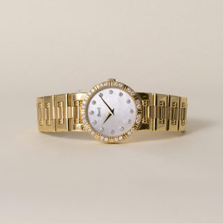 Vintage 18K Piaget Dancer Diamond and Mother of Pearl Dial Ladies Watch