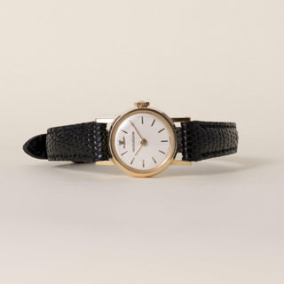 Vintage 1950s 18K Rose Gold Jaeger-LeCoultre Mini-Montre Round White Dial Watch
