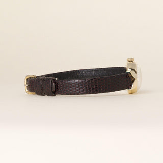 Vintage 1950s 14K Yellow Gold Gubelin Bow-Tie Ladies Watch with Leather Strap
