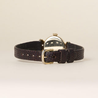Vintage 1950s 14K Yellow Gold Gubelin Bow-Tie Ladies Watch with Leather Strap
